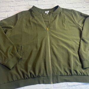 Avenue Olive Green Zip Up Casual/Dress Lightweight Jacket. Size 30/32.